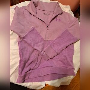 Under Armour Cold Gear Long Sleeve 1/4 Zip Shirt Girls Youth Medium Purple